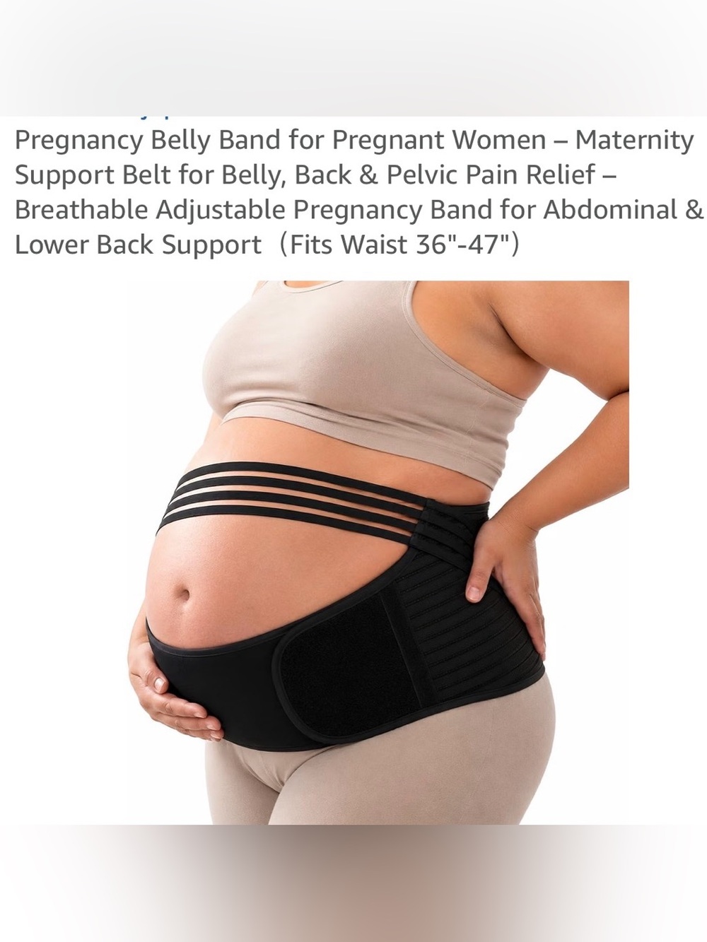 Pregnancy Belly Band Pregnant Women Maternity Support Belly Band Black Size: XL